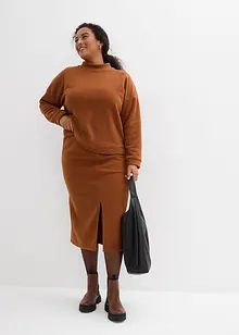 Midiskjørt i polarfleece, bonprix