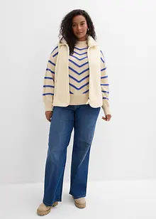 Genser med strukturstriper, bonprix