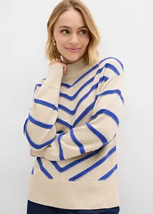 Genser med strukturstriper, bonprix