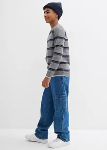 Finstrikket genser i resirkulerbar, 100% bomull, bonprix