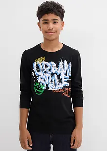 Langermet topp i 100% økologisk bomull, bonprix