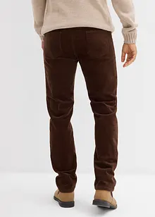 Regular Fit-kordfløyelsbukse med stretch i vasket stil, Straight, bonprix