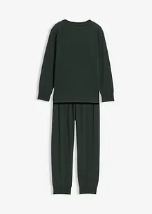 Pyjamas i myk bomull med trykk som lyser om natten (2-delt sett), bonprix