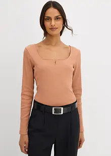 Ribbet topp i 100% økologisk bomull, bonprix