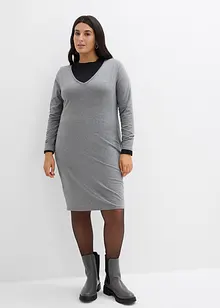 Jerseykjole med V-hals (2-pack), bonprix