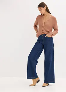 Ribbestrikket genser i lett viskosemiks, bonprix