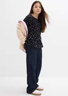 Langermet topp i økologisk bomull med elastan, bonprix