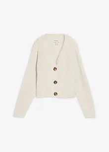 Grovstrikket cardigan i 100% bomull, bonprix