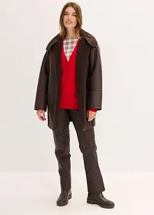 Lang strikkejakke av myk viskosemiks, bonprix