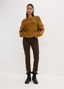 Oversized genser med frynser, bonprix