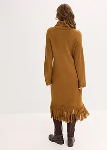 Strikket kjole med frynsekant, bonprix