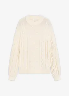 Oversized genser med flettemønster, bonprix