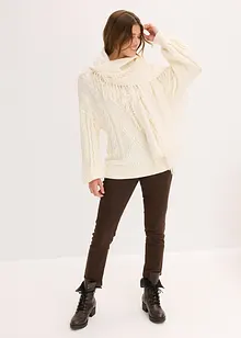 Oversized genser med flettemønster, bonprix