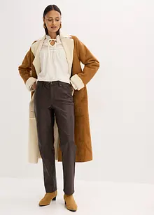 Bukse i imitert skinn og used look, bonprix