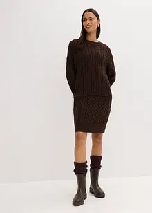 Strikkekjole med flettemønster, bonprix