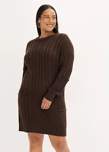 Strikkekjole med flettemønster, bonprix