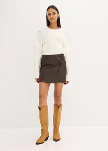 Skjørt i imitert skinn, bonprix