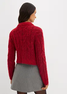 Grovstrikket cardigan i myk garnmiks med ull, bonprix