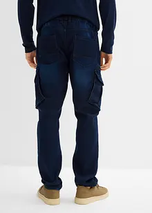 Regular Fit-denimjoggers med cargolommer, Straight, bonprix