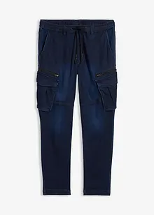 Regular Fit-denimjoggers med cargolommer, Straight, bonprix