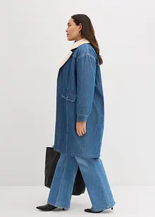 Denim-vinterkåpe, varmt fôret med teddy, bonprix