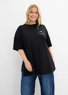 Oversized, lang topp i 100% økologisk bomull, bonprix