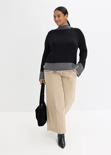 Genser med kasjmir og ståkrage, bonprix