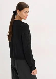 Cardigan med hullmønster, bonprix
