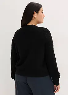 Cardigan med hullmønster, bonprix