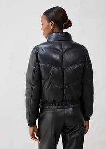 Vattert skinnjakke i lammenappa, bonprix