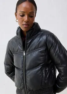 Vattert skinnjakke i lammenappa, bonprix