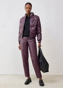 Vattert skinnjakke i lammenappa, bonprix