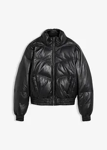 Vattert skinnjakke i lammenappa, bonprix