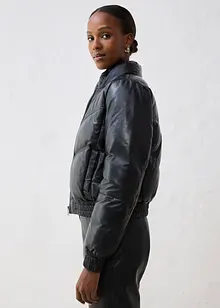 Vattert skinnjakke i lammenappa, bonprix