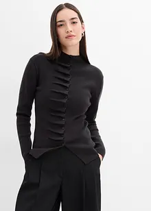 Finstrikket jakke i myk viskosemiks, bonprix