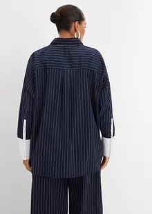 Skjorte i viskosemiks med pinstripes, bonprix