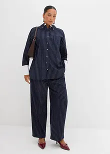 Skjorte i viskosemiks med pinstripes, bonprix