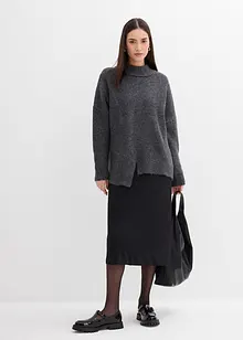 Genser med asymmetrisk fald og ullandel, bonprix