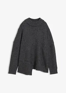 Genser med asymmetrisk fald og ullandel, bonprix