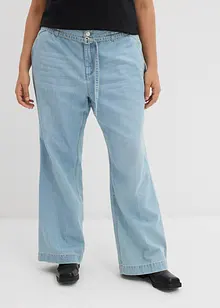 Wide Leg-jeans med belte Mid Waist, bonprix