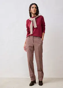 Langermet topp med silke, bonprix