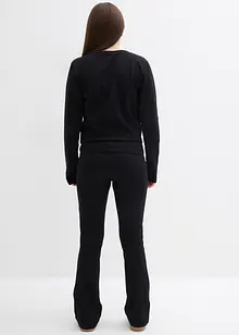 Langermet topp og jerseybukse, ribbet (2-delt sett), bonprix