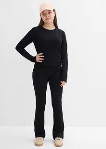 Langermet topp og jerseybukse, ribbet (2-delt sett), bonprix