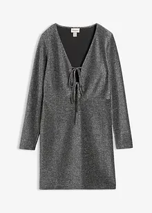 Minikjole i glittermateriale med knytebånd, bonprix