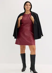 Kort kjole i imitert skinn, bonprix