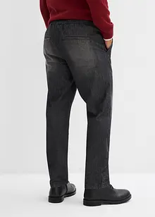 Regular Fit-pull on-jeans med flanellfôr, Straight, bonprix