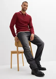 Regular Fit-pull on-jeans med flanellfôr, Straight, bonprix