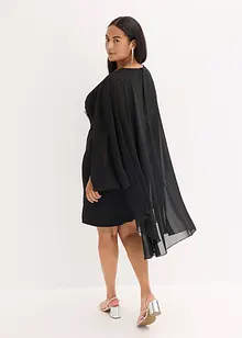 Minikjole med cape i tynn chiffon, bonprix