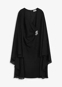 Minikjole med cape i tynn chiffon, bonprix