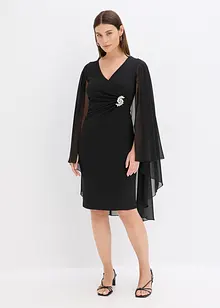 Minikjole med cape i tynn chiffon, bonprix